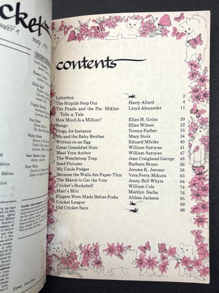 Cricket the magazine for children, Vol. 2, 1-12: Sept. 1974 - August 1975 (lacking nos. 6 & 10)