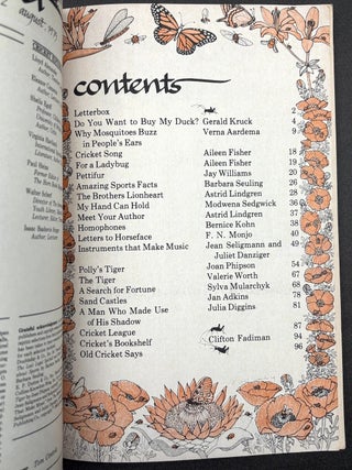 Cricket the magazine for children, Vol. 2, 1-12: Sept. 1974 - August 1975 (lacking nos. 6 & 10)