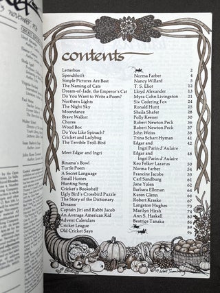 Cricket the magazine for children, Vol. 4, 1-12: Sept. 1976 - August 1977, lacking no. 10, June 1977