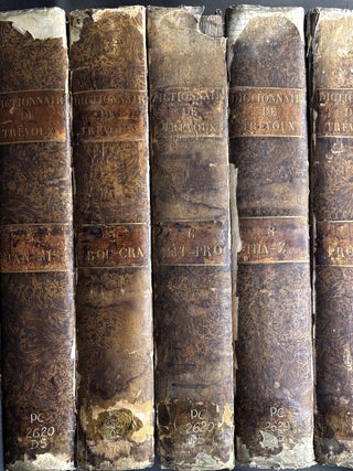 Dictionnaire universel françois et latin, vulgairement appelé Dictionnaire de Trévoux, 8 vols.; é