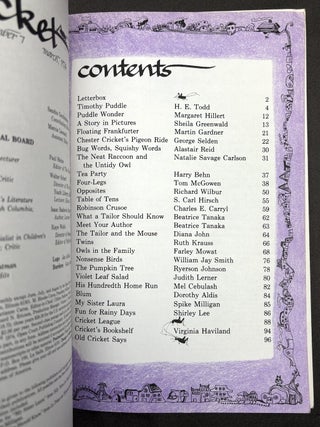 Cricket, the magazine for children, Vol. 1 nos. 1, 3, 4, 5, 7, 8, 9; September 1973 - May 1974
