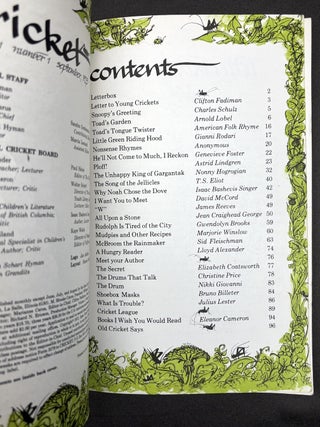 Cricket, the magazine for children, Vol. 1 nos. 1, 3, 4, 5, 7, 8, 9; September 1973 - May 1974
