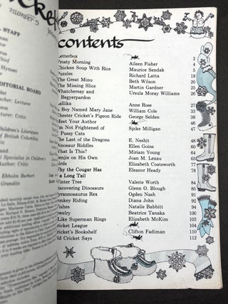 Cricket, the magazine for children, Vol. 1 nos. 1, 3, 4, 5, 7, 8, 9; September 1973 - May 1974
