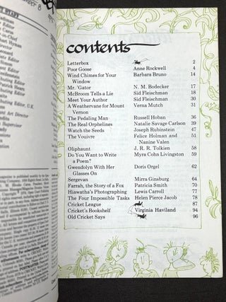 Cricket, the magazine for children, Vol. 3 nos. 2, 4, 6, 7, 8, 9, 10, 11, 12 (October 1975 - August 1976)