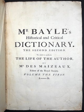 The Dictionary, Historical and Critical (1734), Vol. I only: A-Bi