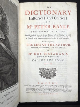 The Dictionary, Historical and Critical (1734), Vol. I only: A-Bi