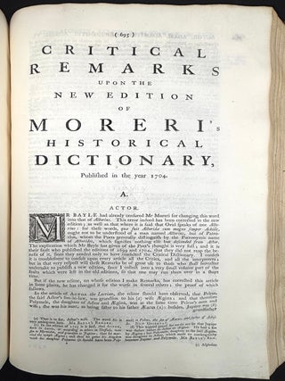 The Dictionary, Historical and Critical (1738), Vol. V only: S-Z