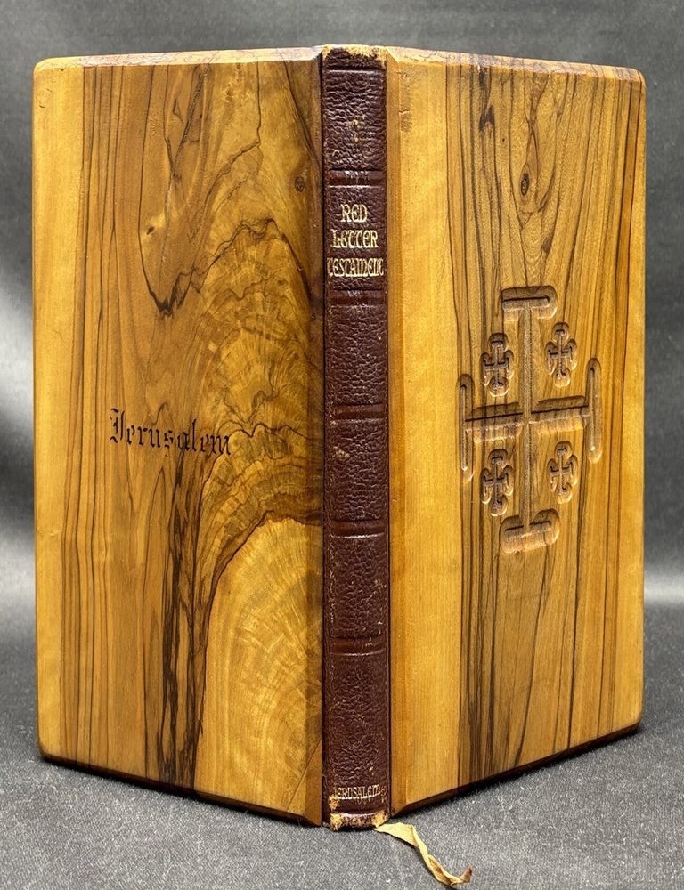 Item #h45445 The Red Letter New Testament, bound in Jerusalem olive wood
