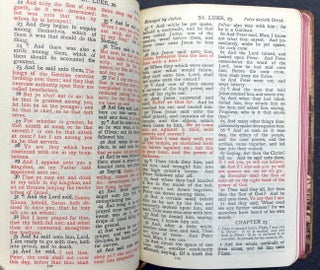 The Red Letter New Testament, bound in Jerusalem olive wood