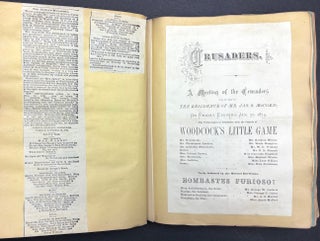 1870s Pittsburgh scrapbook of local news, theatricals, drawings, etc kept by daughter of Thomas Marshall Howe (Pittsburgh's leading citizen)