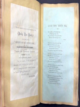 1870s Pittsburgh scrapbook of local news, theatricals, drawings, etc kept by daughter of Thomas Marshall Howe (Pittsburgh's leading citizen)