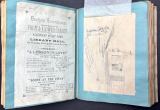 1870s Pittsburgh scrapbook of local news, theatricals, drawings, etc kept by daughter of Thomas Marshall Howe (Pittsburgh's leading citizen)