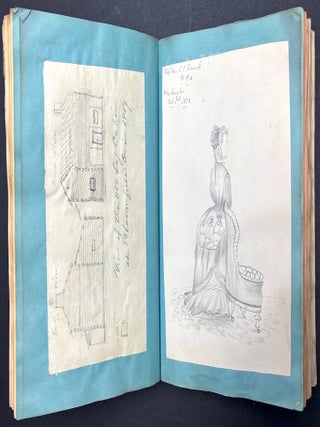 1870s Pittsburgh scrapbook of local news, theatricals, drawings, etc kept by daughter of Thomas Marshall Howe (Pittsburgh's leading citizen)