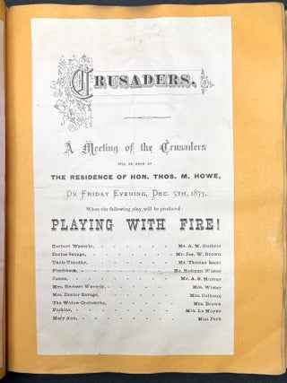 1870s Pittsburgh scrapbook of local news, theatricals, drawings, etc kept by daughter of Thomas Marshall Howe (Pittsburgh's leading citizen)