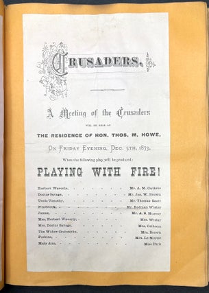 1870s Pittsburgh scrapbook of local news, theatricals, drawings, etc kept by daughter of Thomas Marshall Howe (Pittsburgh's leading citizen)
