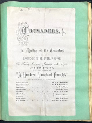 1870s Pittsburgh scrapbook of local news, theatricals, drawings, etc kept by daughter of Thomas Marshall Howe (Pittsburgh's leading citizen)