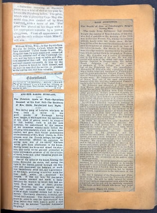 1870s Pittsburgh scrapbook of local news, theatricals, drawings, etc kept by daughter of Thomas Marshall Howe (Pittsburgh's leading citizen)