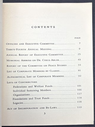 The American Jewish Committee, Thirty-Fourth Annual Report, 1941