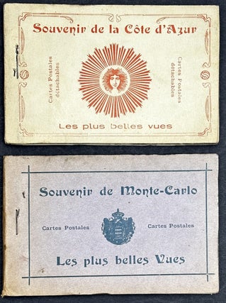 Item #h45886 Souvenir de Monte-Carlo, Souvenir de la Cote d'Azur (2 postcard booklets, ca....