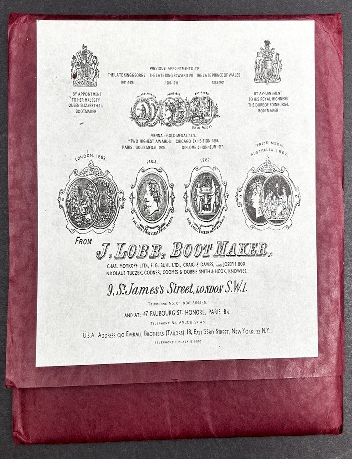 Item #h45962 Ca. 1940 catalogue of shoes and boots from J. Lobb Bootmaker. J. Lobb, John.