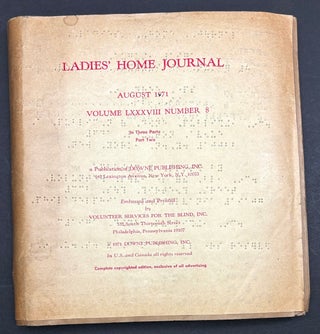 Item #h46018 Ladies' Home Journal, August 1971 IN BRAILLE, Part Two of 3 parts