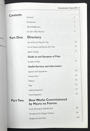 Intermission Impossible 2: A One Act Play Directory with 3 One Act Plays Commissioned by Macra na Feirme