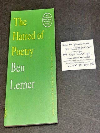 The Hatred of Poetry, Uncorrected Proof "Preview Edition" 2016