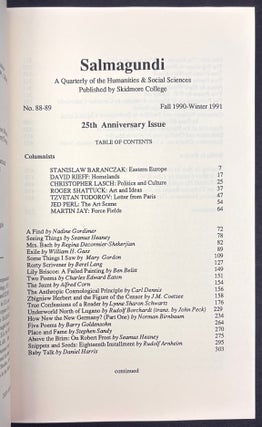 Salmagundi no. 88-89, Fall 1990 - Winter 1991, 25th Anniversary Issue