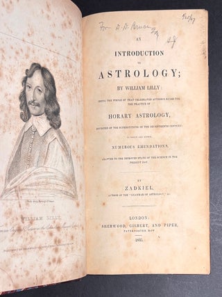 An Introduction to Astrology (1835) being the whole of that celebrated Author's rules for the practice of horary astrology, divested of the superstitions of the 17th century: to which are added numerous emendations, adapted to the improved state of the science in the present day by Zadkiel