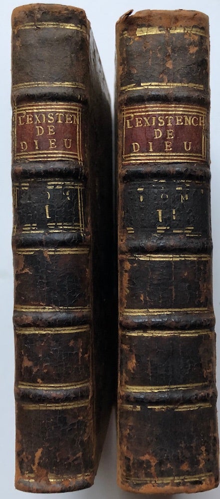 Item #H4642 Lord Chesterfield's copy: Oeuvres philosophiques, ou Demonstration de l'existence de Dieu, tirée de l'Art de la nature, dans la prémiere partie: et dans la seconde, des preuves purement intellectuelles, & de l'idee de l'infini même, 2 volumes 1731. François de Salignac de La Mothe- Fénelon, Earl of Chesterfield interest.