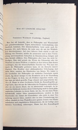 The Journal of Unified Science (Erkenntnis), 1939-1940, Vol. VIII, nos. 1-3; 4; 5-6 (complete final volume of the first series)