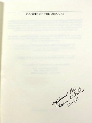 Dances of the Obscure -- signed by both translators and note from Kimball to her parents