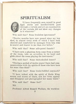 Spiritualism; Divine? Devilish? or a Deception? Which?; A Companion Booklet to Those on Russellism and Christian Science