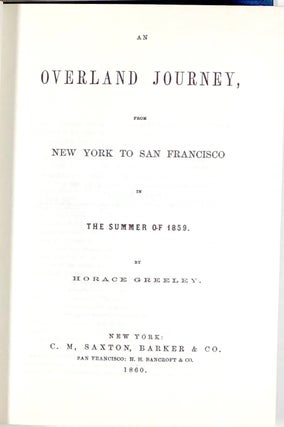 An Overland Journey; March of America Facsimile Series, Number 92