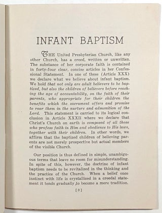 Infant Baptism, in Theory and Practice
