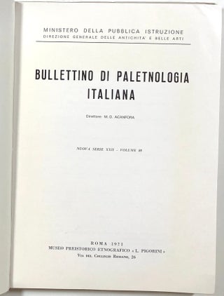 Bullettino di Paletnologia Italiana; Nuova Serie XXII, Volume 80