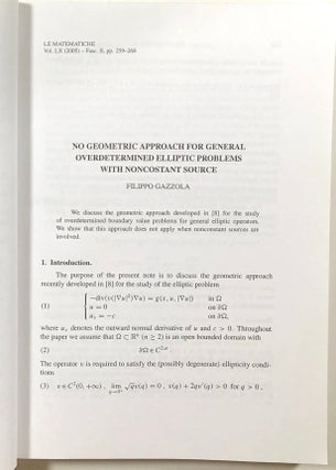 Le Matematiche, Fascicolo II, Volume LX, 2005