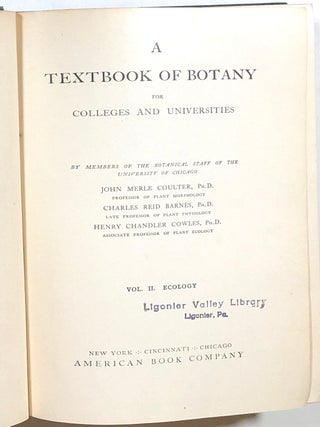 A Textbook of Botany for Colleges and Universities; Vol. II, Ecology