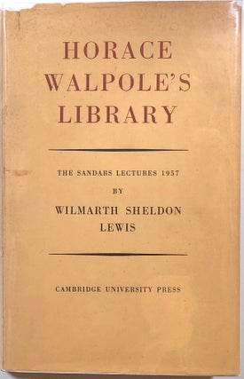 Item #s00010869 Horace Walpole's Library. Wilmarth Sheldon Lewis, Horace Walpole