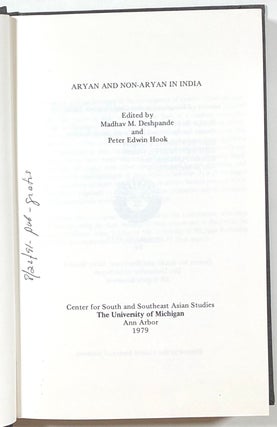 Aryan and Non-Aryan in India; Michigan Papers on South and Southeast Asia, Number 14