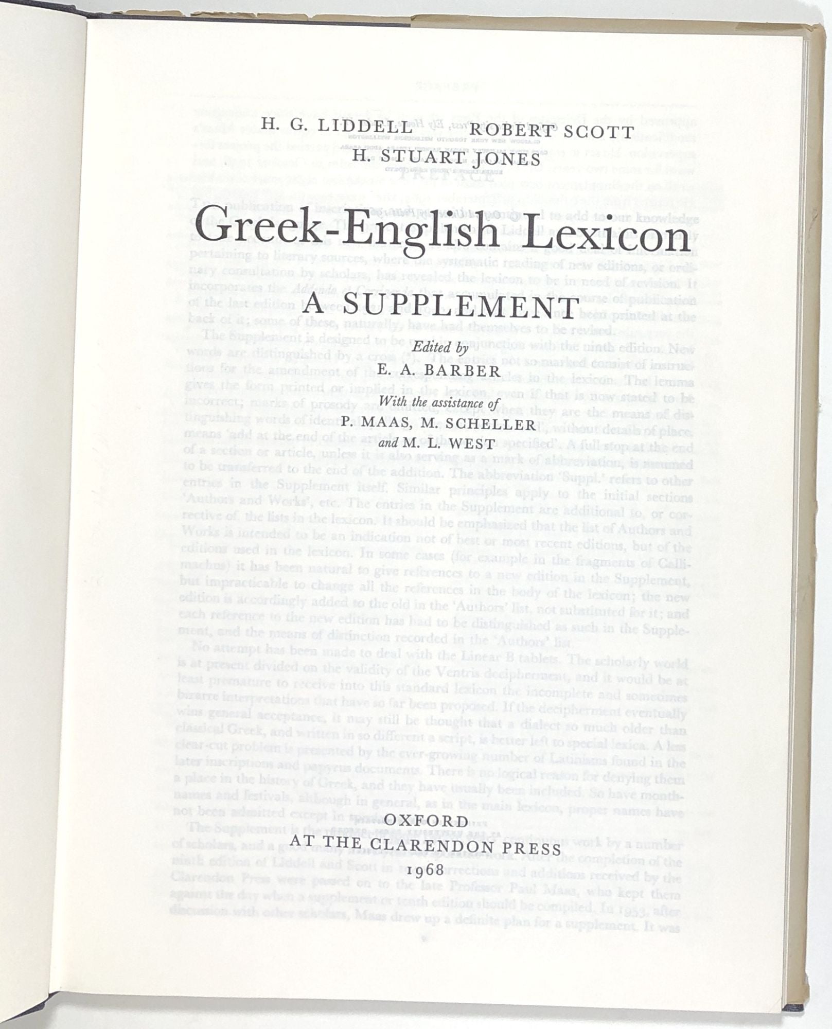 Greek-English Lexicon: A Supplement | H. G. Liddell, Robert Scott, H ...