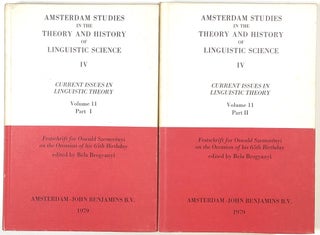 Item #s00011375 Studies in Diachronic, Synchronic, and Typological Linguistics, 2 vols;...