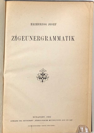 Zigeunergrammatik (Grammar of Romani and Tsigani languages)