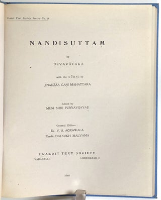 Nandisuttam by Devavacaka; with the Curni by Jinadasa Gani Mahattara; Prakrit Text Series, Vol. IX (Number 9)