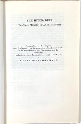 The Hitopadesa; The Ancient Manual of the Art of Management; Classics of the East
