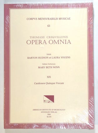 Item #s00013919 Thomas Crecquillon, Collected Works Volume XIX: Cantiones Quatuor Vocum; Thomasii...