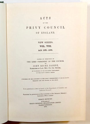 Acts of the Privy Council of England., New Series., Vol. VIII., A.D. 1571-1575