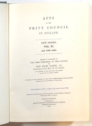 Acts of the Privy Council of England., New Series., Vol. XI., A.D. 1578-1580