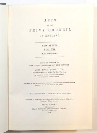 Acts of the Privy Council of England., New Series., Vol. XII., A.D. 1580-1581