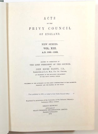 Acts of the Privy Council of England., New Series., Vol. XIII., A.D. 1581-1582